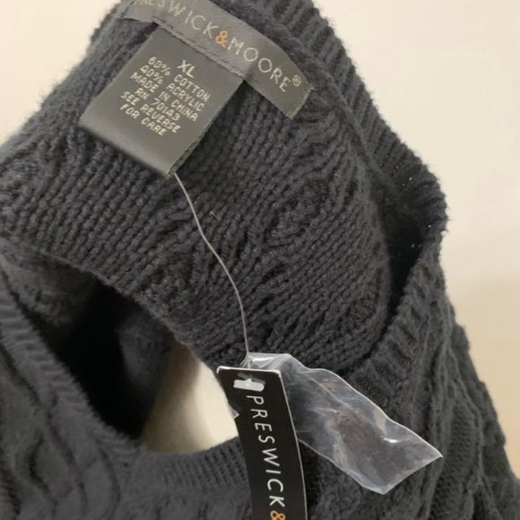 Preswick & Moore Cableknit Sweater - Black - XL - NEW - Picture 4 of 7